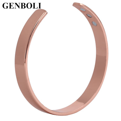 Fashionable Unisex Magnetic Pure Copper Energy Magnetic Healthy Care Bracelets Bangle Healthy Jewelry Fitness Gold Color For Men