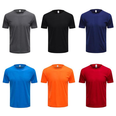 7 Colors Men Elastic O neck Shirt Mens Fashion Solid Tshirt Fitness Casual Male Quick-dry shirt